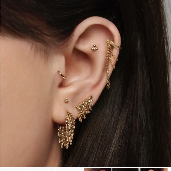 Maria Tash Gold Tassel Eternity Hoop Earring 8mm - Picture 1 of 9